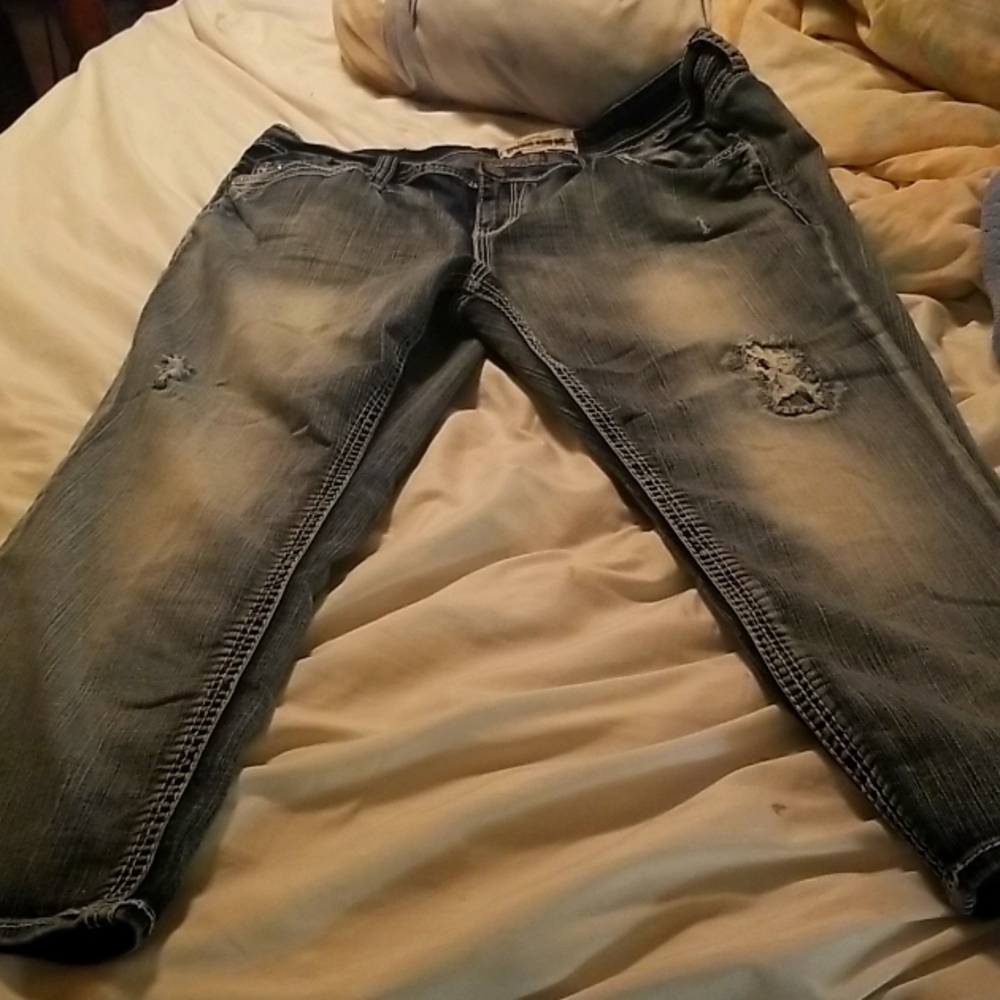 Hydraulic distressed sparkly Jean's size 22